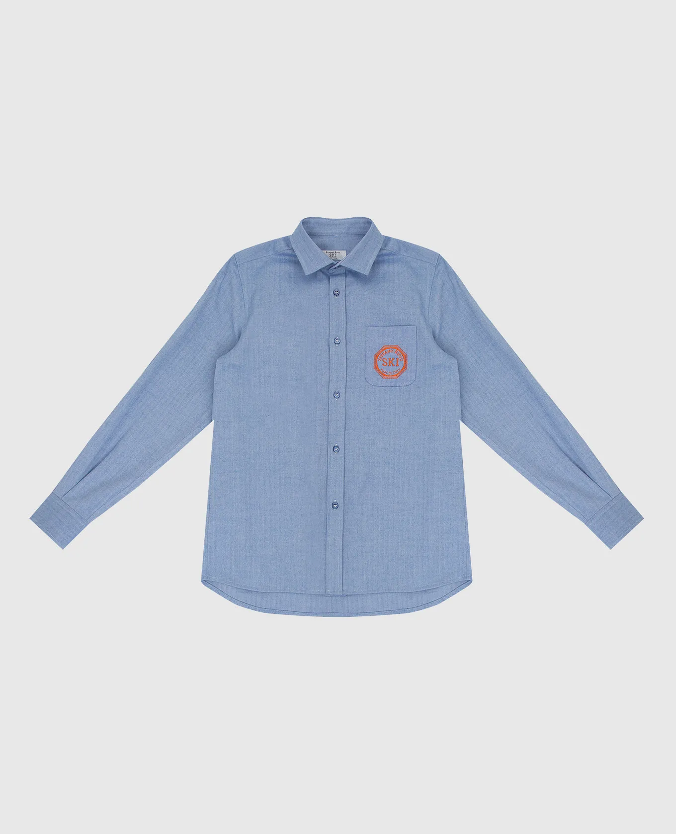 Stefano Ricci Children's light blue shirt with embroidery