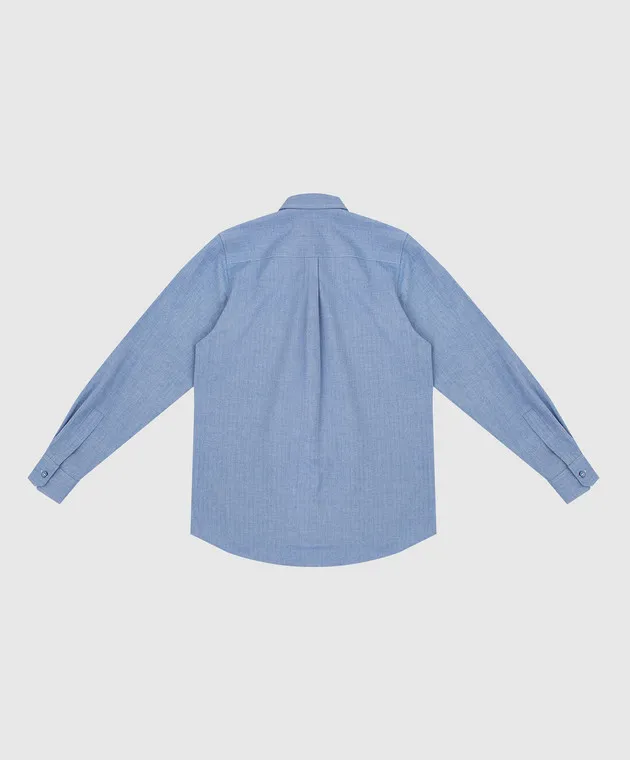Stefano Ricci Children's light blue shirt with embroidery