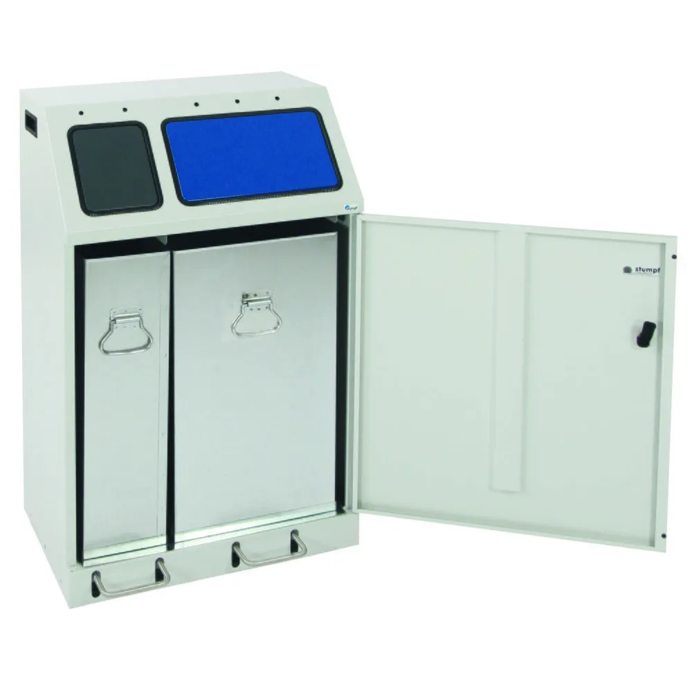 stumpf® contenedor de reciclaje compacto con palanca de base|pie, 1 x 30, 1 x 60 litros