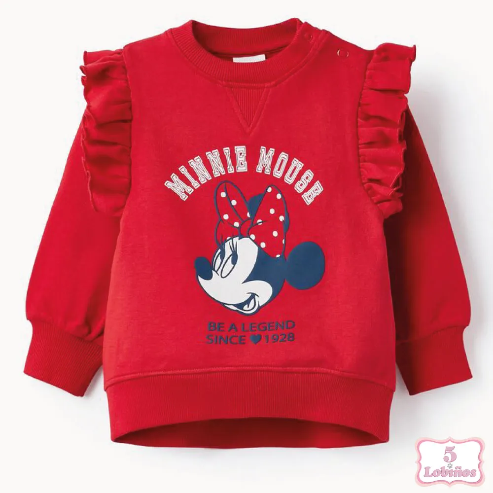 SUDADERA BEBÉ NIÑA MINNIE ROJA Zippy