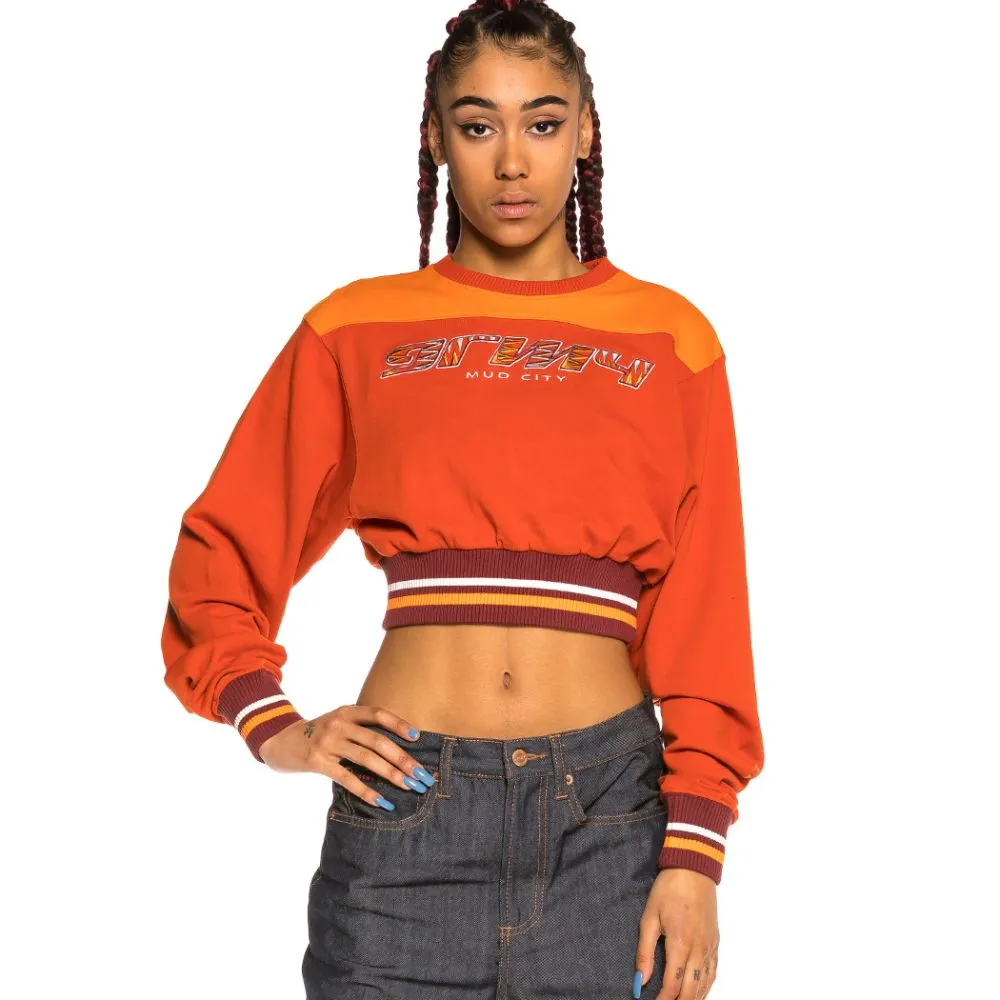 Sudadera Chica Grimey Acknowledge Crop Crewneck SS20 Orange