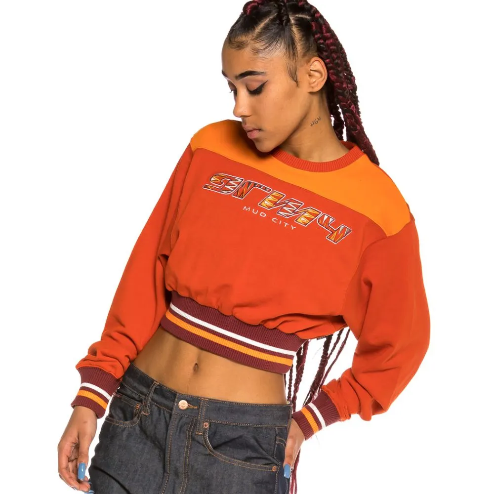 Sudadera Chica Grimey Acknowledge Crop Crewneck SS20 Orange