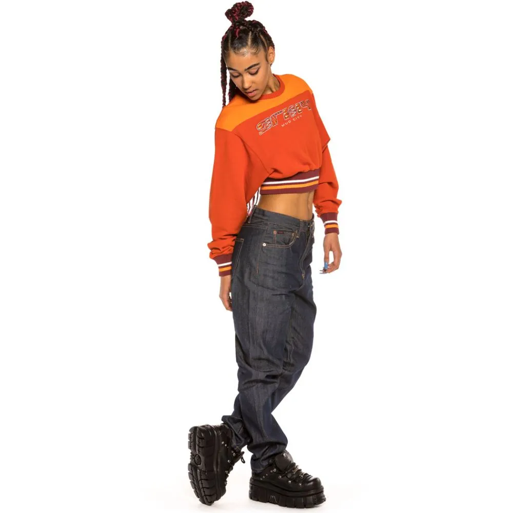 Sudadera Chica Grimey Acknowledge Crop Crewneck SS20 Orange