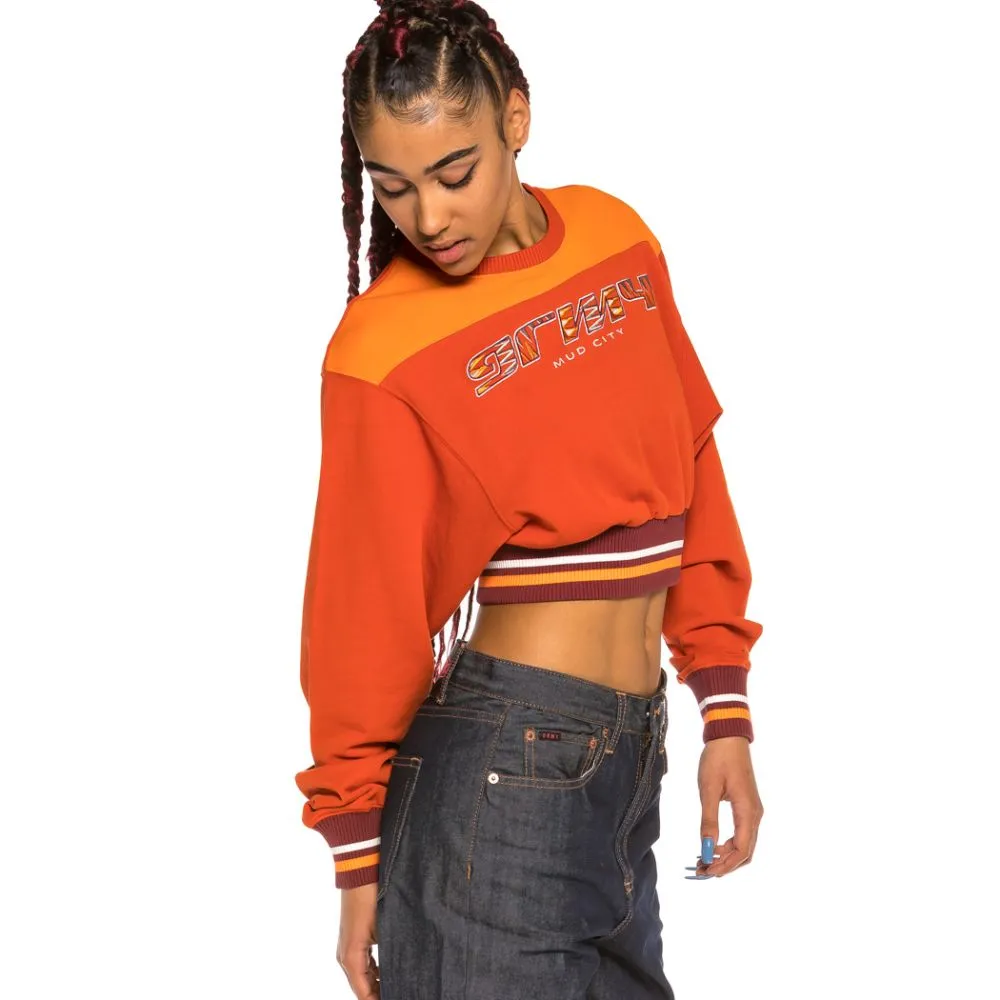 Sudadera Chica Grimey Acknowledge Crop Crewneck SS20 Orange