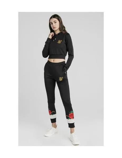 Sudadera Mujer SikSilk Majestic Cropped Negro