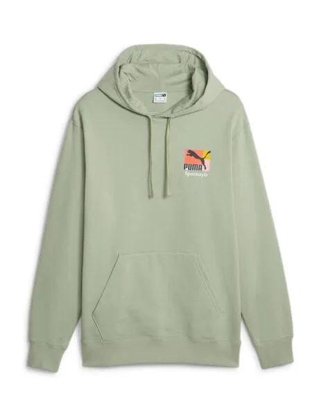 sudadera puma classics brand love verde de hombre.