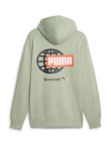 sudadera puma classics brand love verde de hombre.