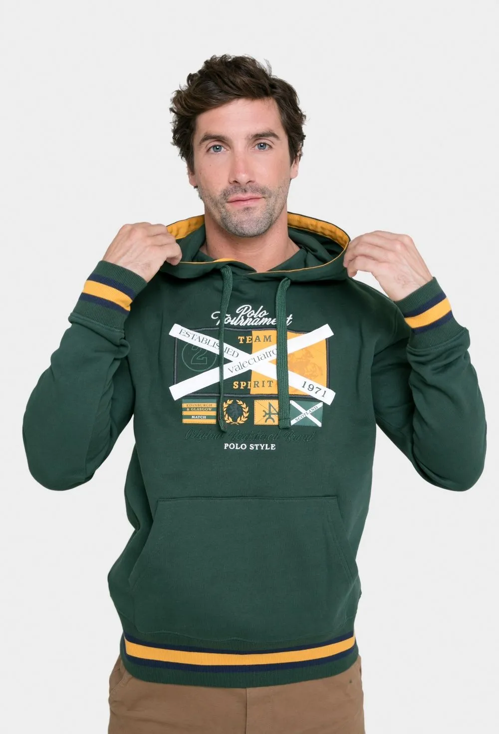 Sudadera verde con capucha modelo Original