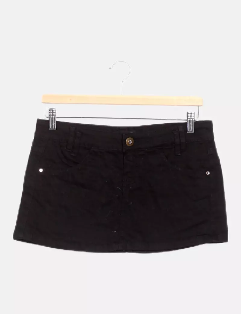 SUITEBLANCO  BLANCO FALDA MINI DENIM NEGRA