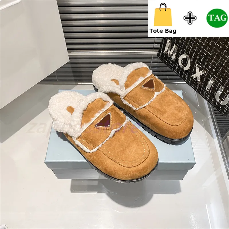 Toboganes de pieles de lujo Designias para mujer Slippers Palabas de color negro Pantalias de color negro de invierno Slippers d