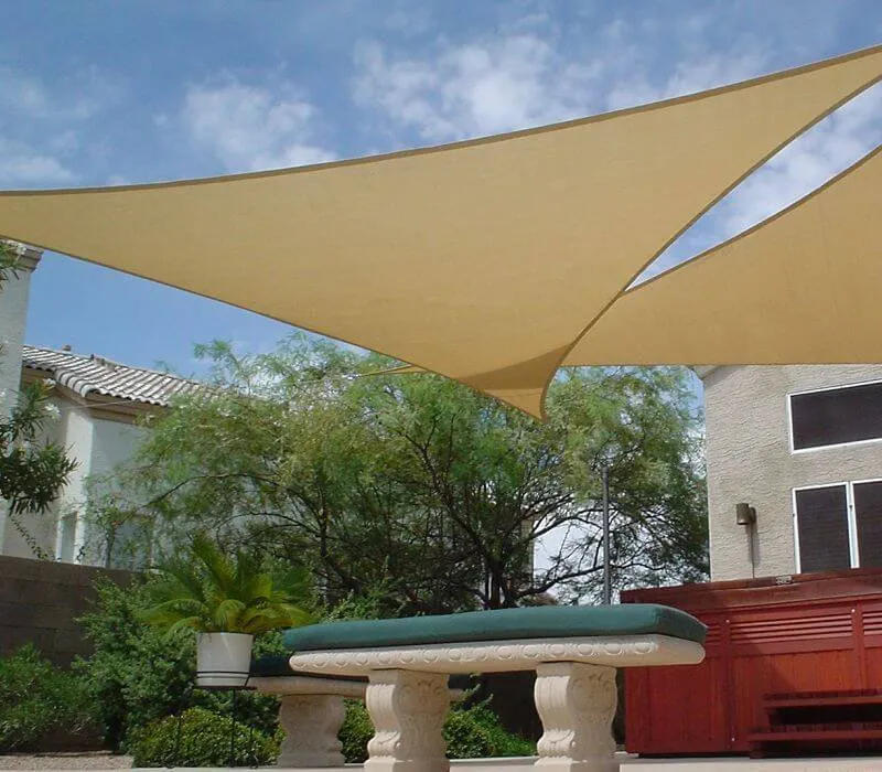 Toldo Vela Triangular Beige 5x5m Faura