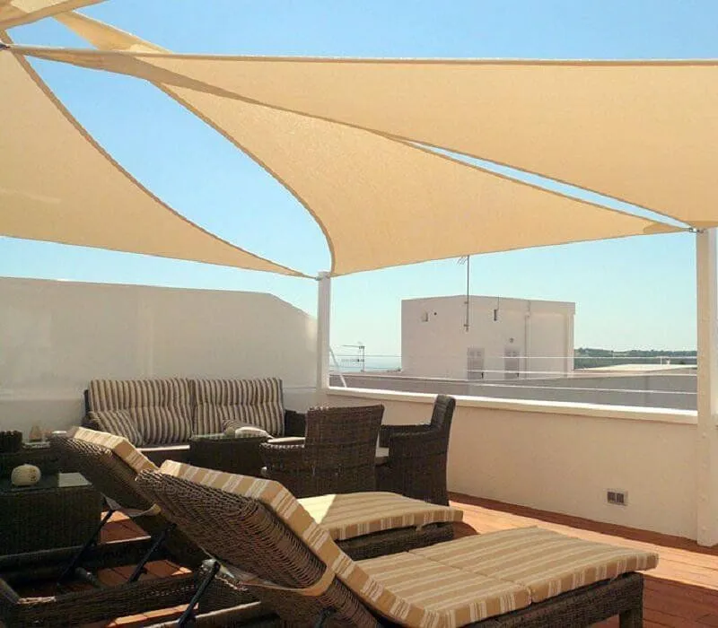 Toldo Vela Triangular Beige 5x5m Faura