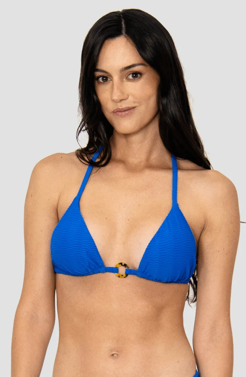 Top Bikini ESSENTIALS Azul Triangular Alma Viajera