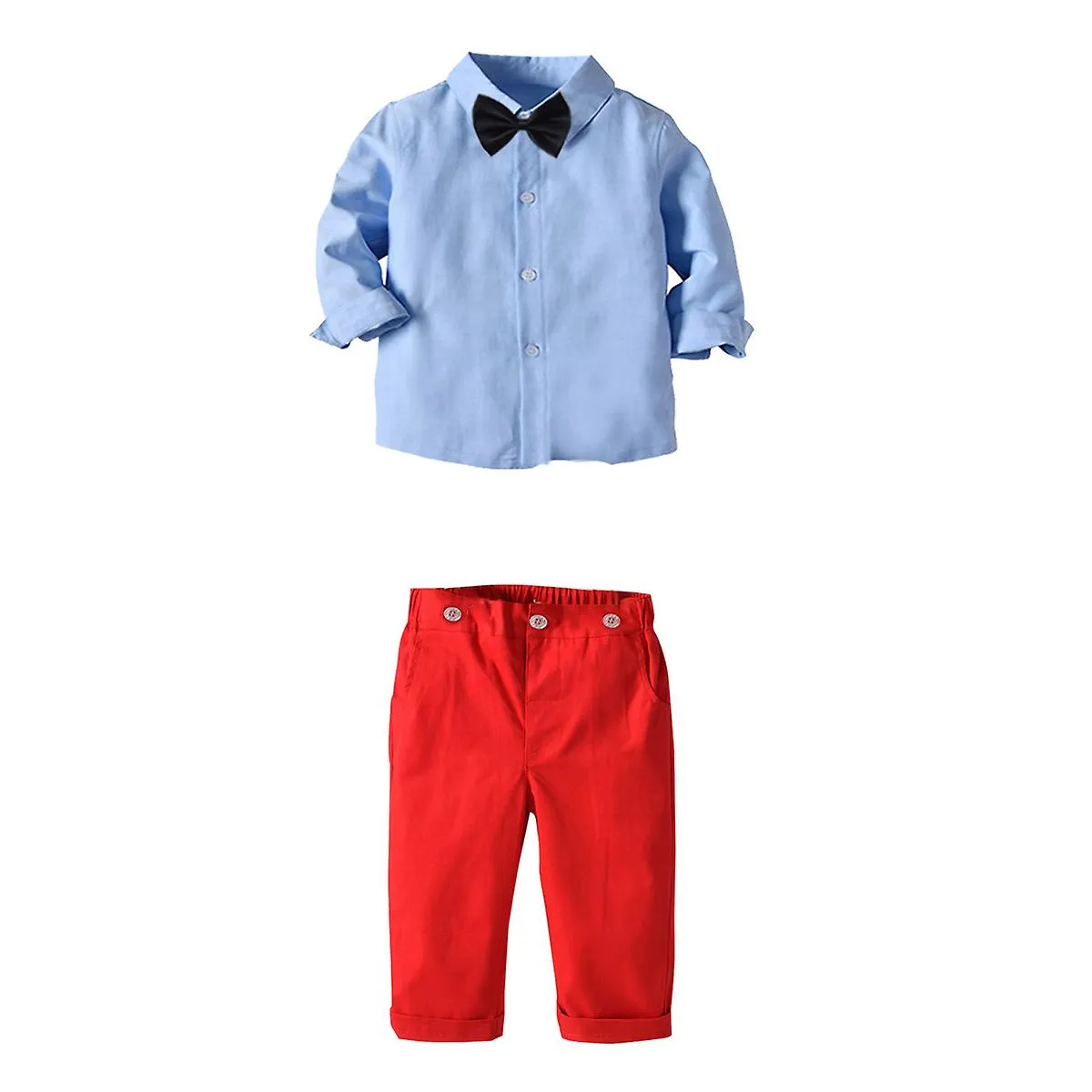 Traje de niños Camisa larga para niños Pantalones Vestido formal Bebé Primavera y otoño Temporada escolar Banquete Vestido de an