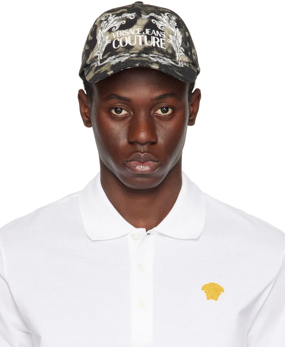Versace Couture Black & Taupe Animalier Cap