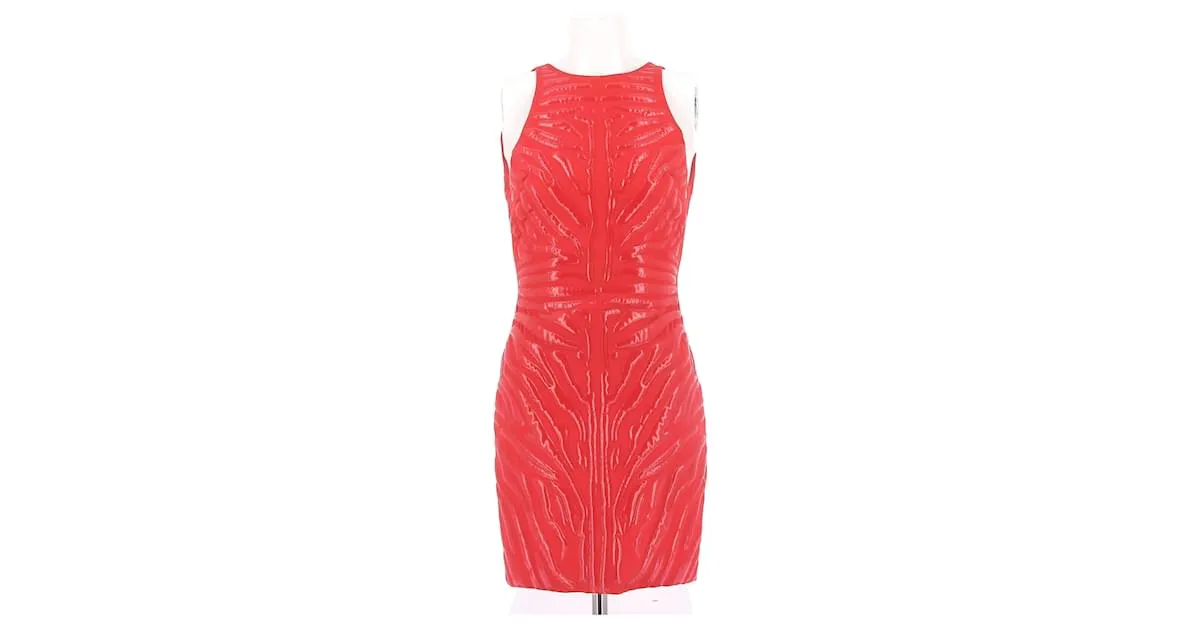VERSACE Vestidos T.ÉL 38 poliéster Roja 