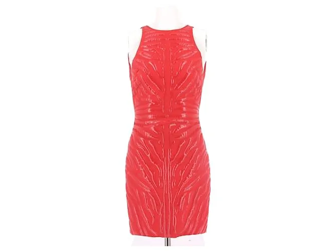 VERSACE Vestidos T.ÉL 38 poliéster Roja 