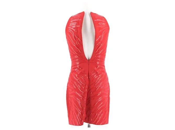 VERSACE Vestidos T.ÉL 38 poliéster Roja 
