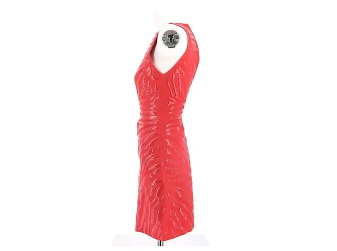 VERSACE Vestidos T.ÉL 38 poliéster Roja 