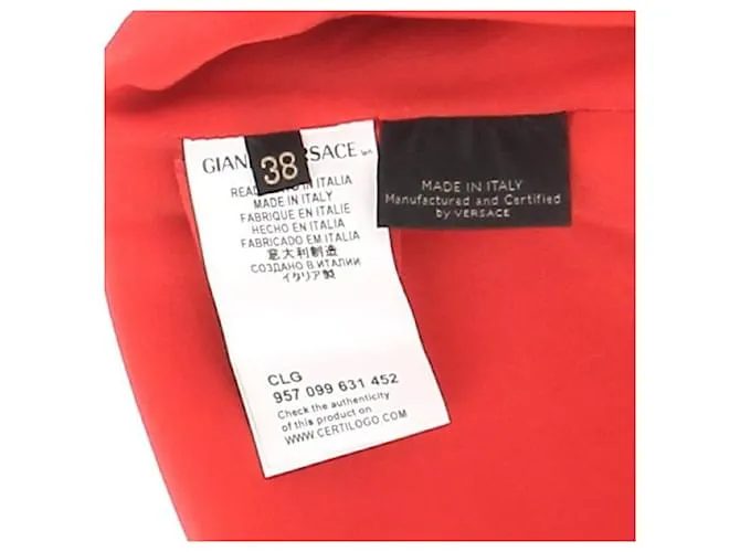 VERSACE Vestidos T.ÉL 38 poliéster Roja 