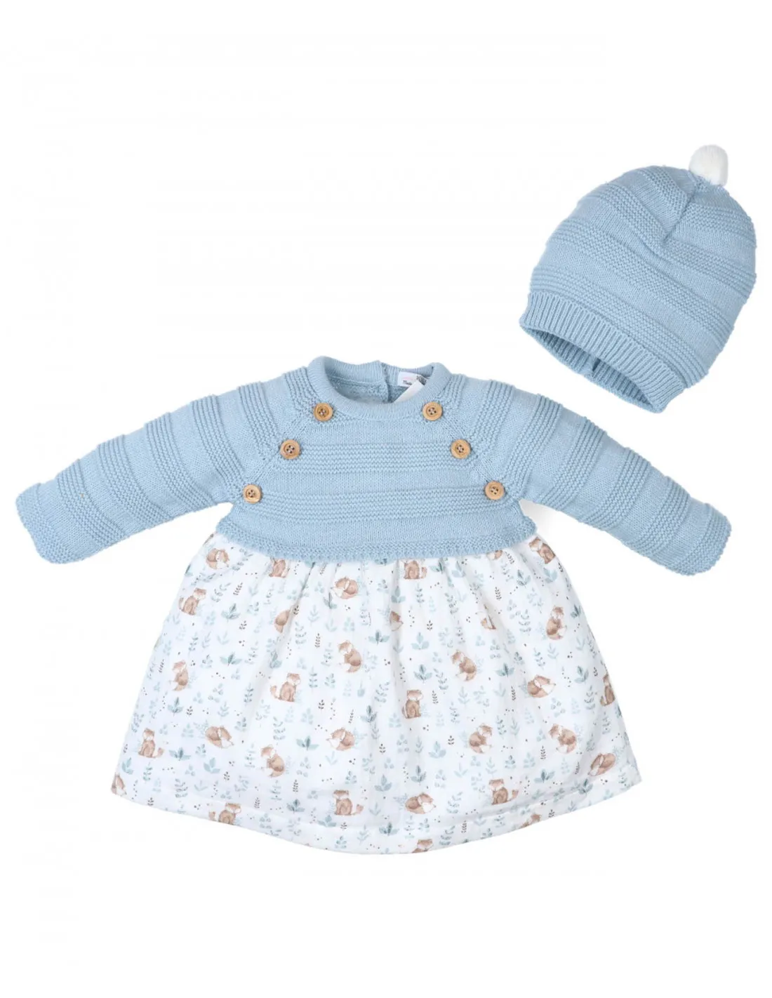 Vestido bebé niña punto Fox de Popys invierno