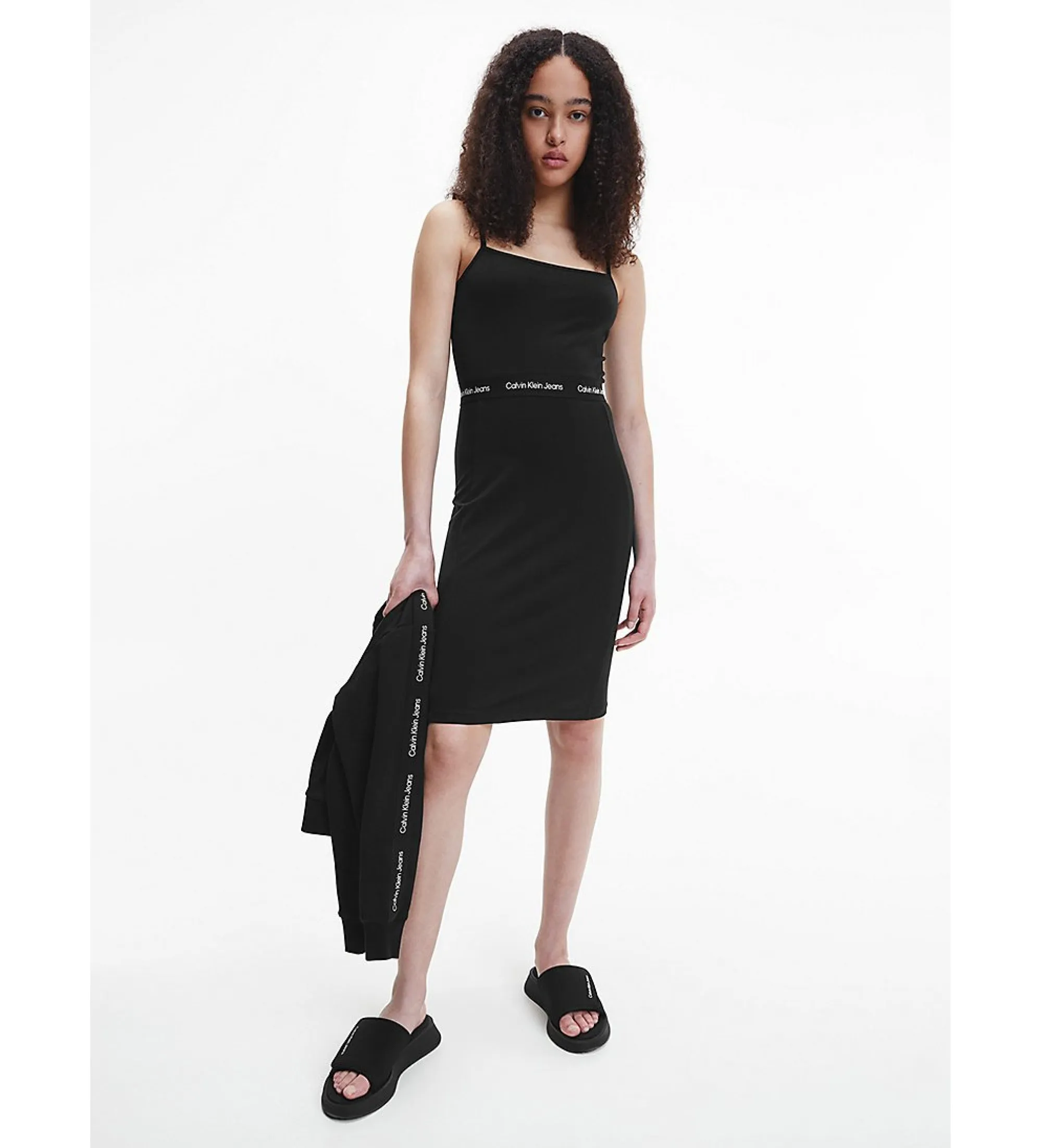 Vestido Logo Elastic Strappy negro