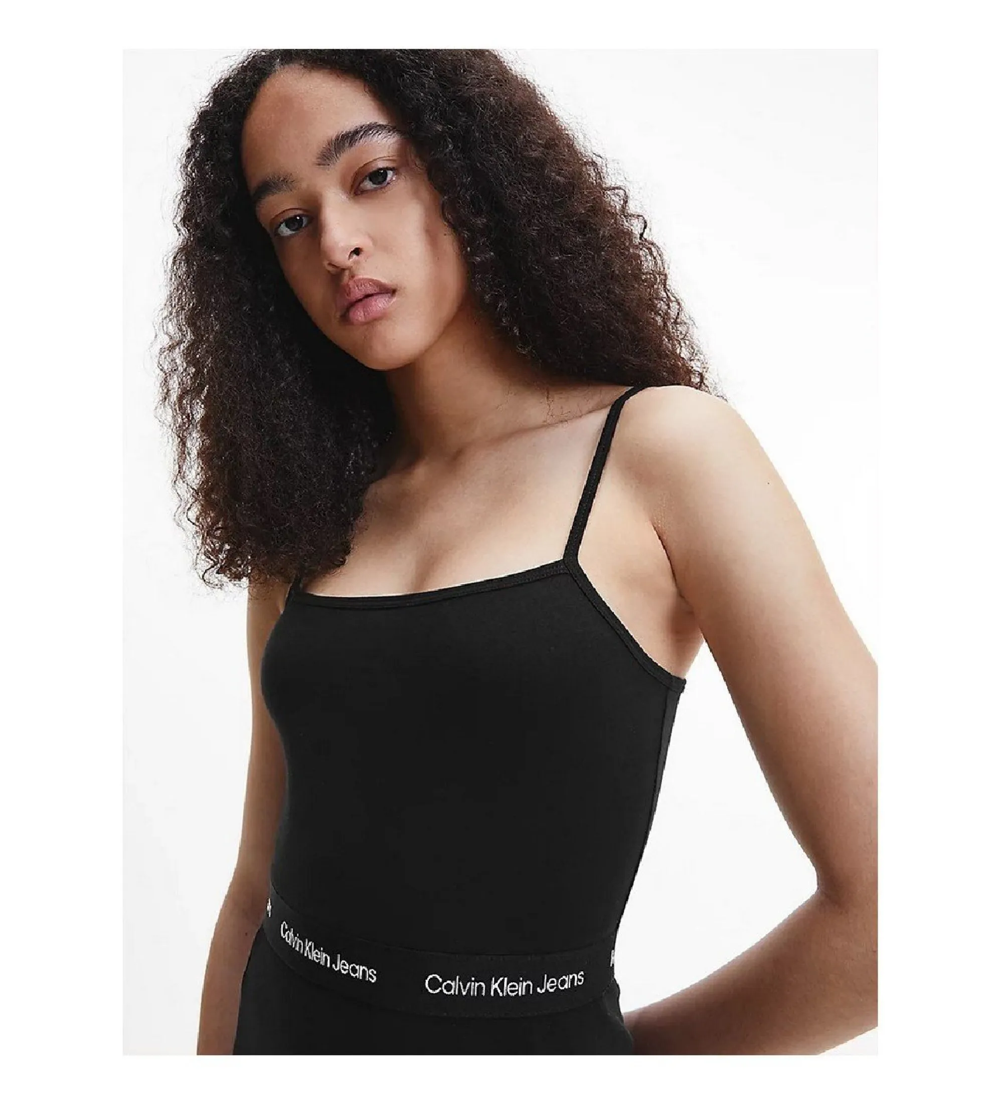 Vestido Logo Elastic Strappy negro