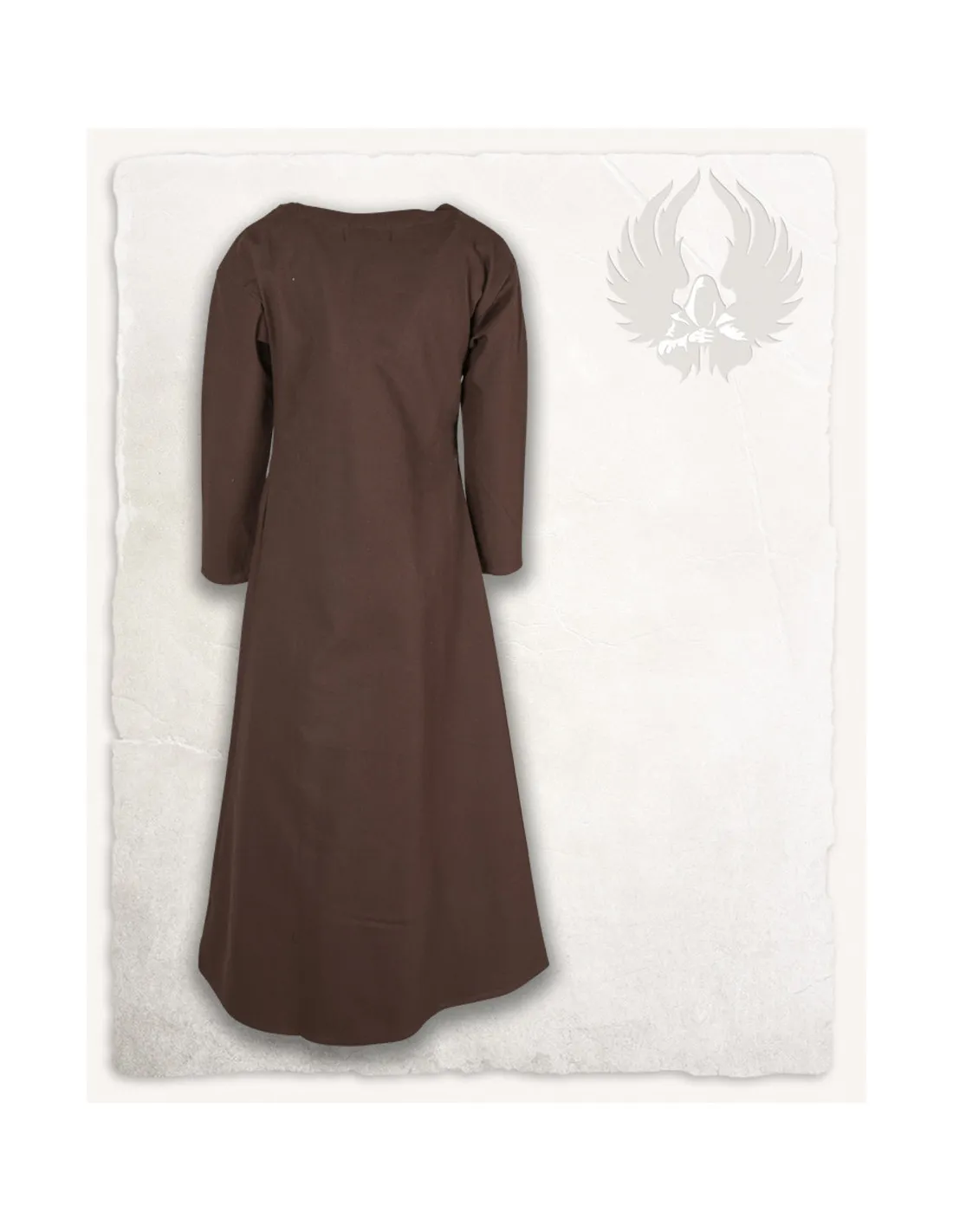 Vestido medieval en algodón premium modelo Lenora, marrón