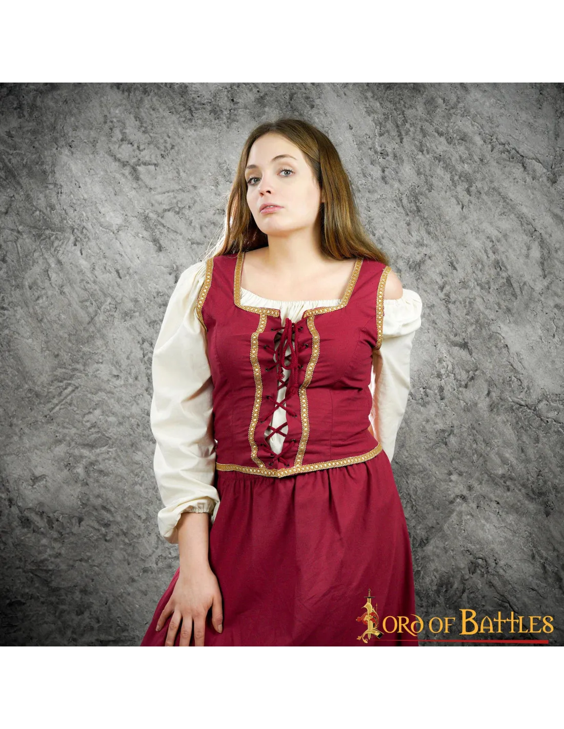 Vestido mesonera medieval o renacentista (blusa, corpiño y falda)