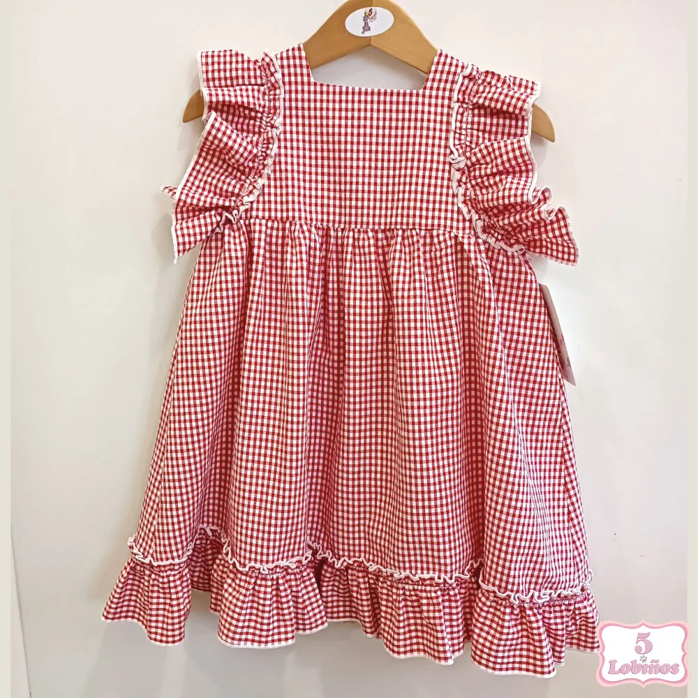 VESTIDO NIÑA VICHY ROJO Natolín