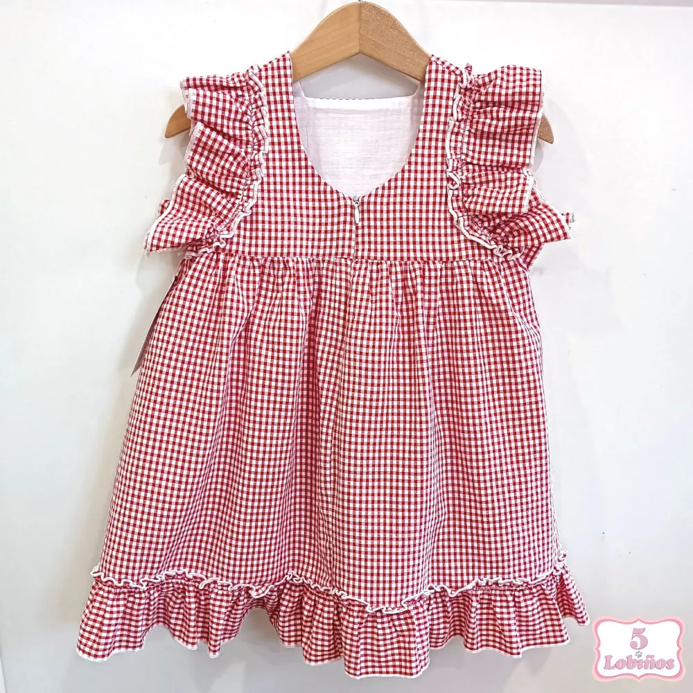 VESTIDO NIÑA VICHY ROJO Natolín