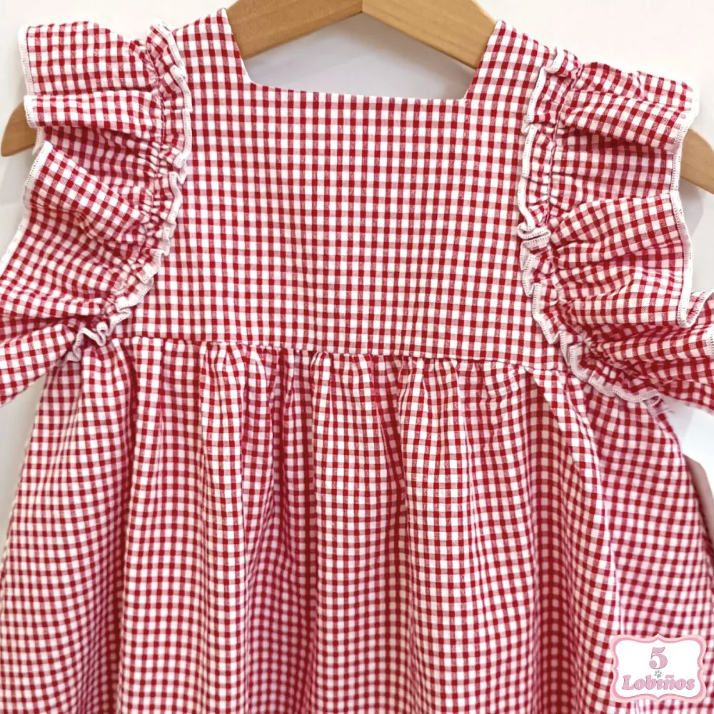 VESTIDO NIÑA VICHY ROJO Natolín