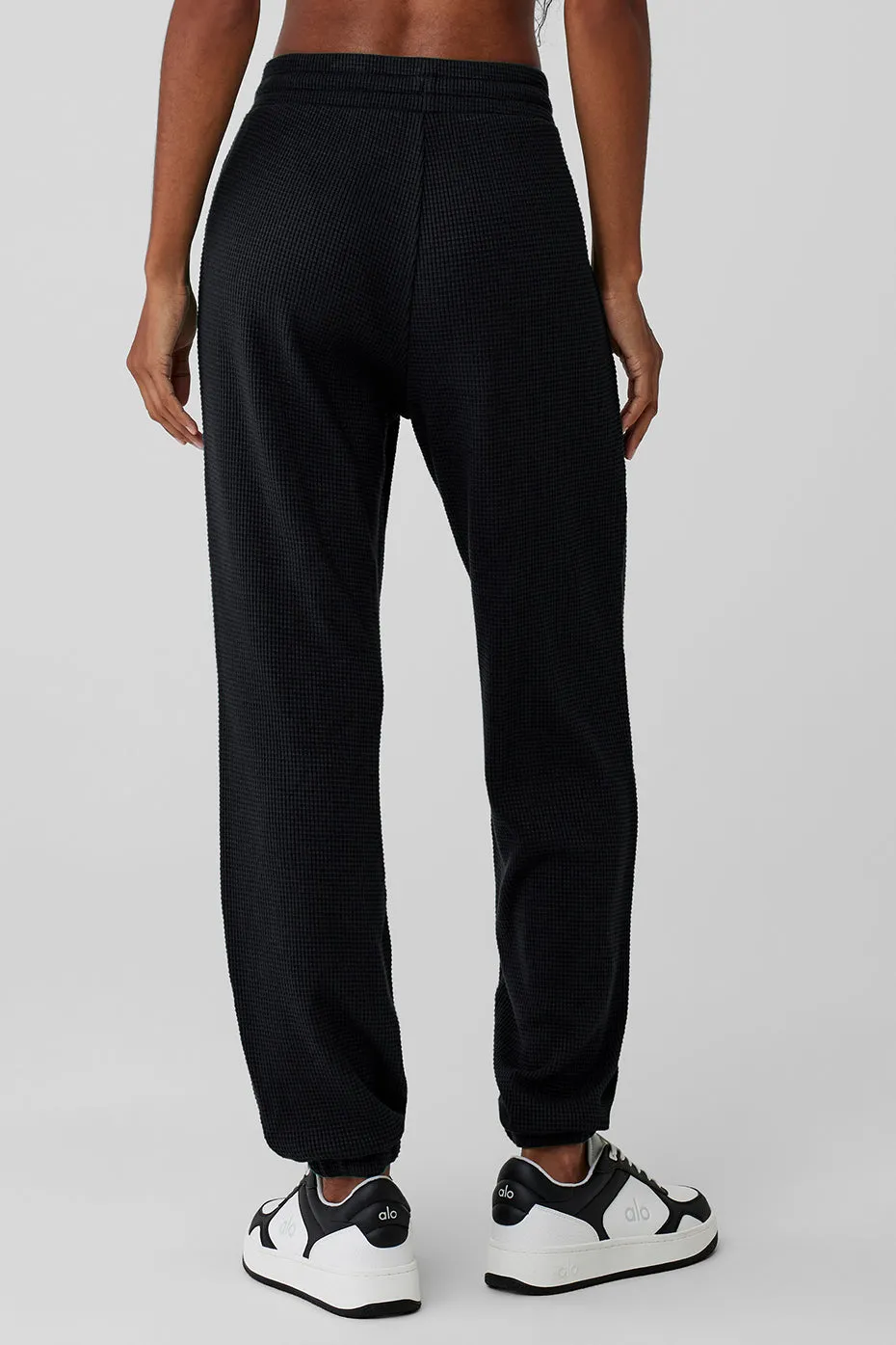 WAFFLE WEEKEND ESCAPE JOGGER  BLACK