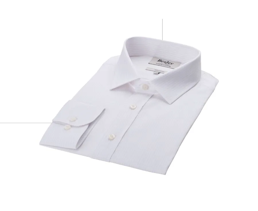 WHITE & BEIGE STRIPED POPLIN SHIRT  BERTHIN