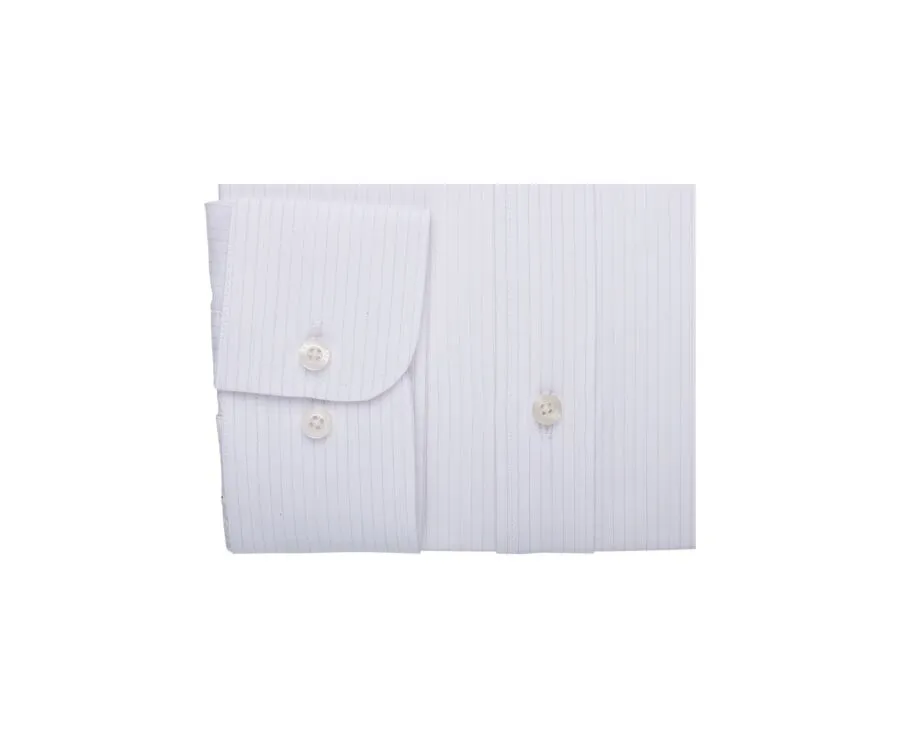 WHITE & BEIGE STRIPED POPLIN SHIRT  BERTHIN