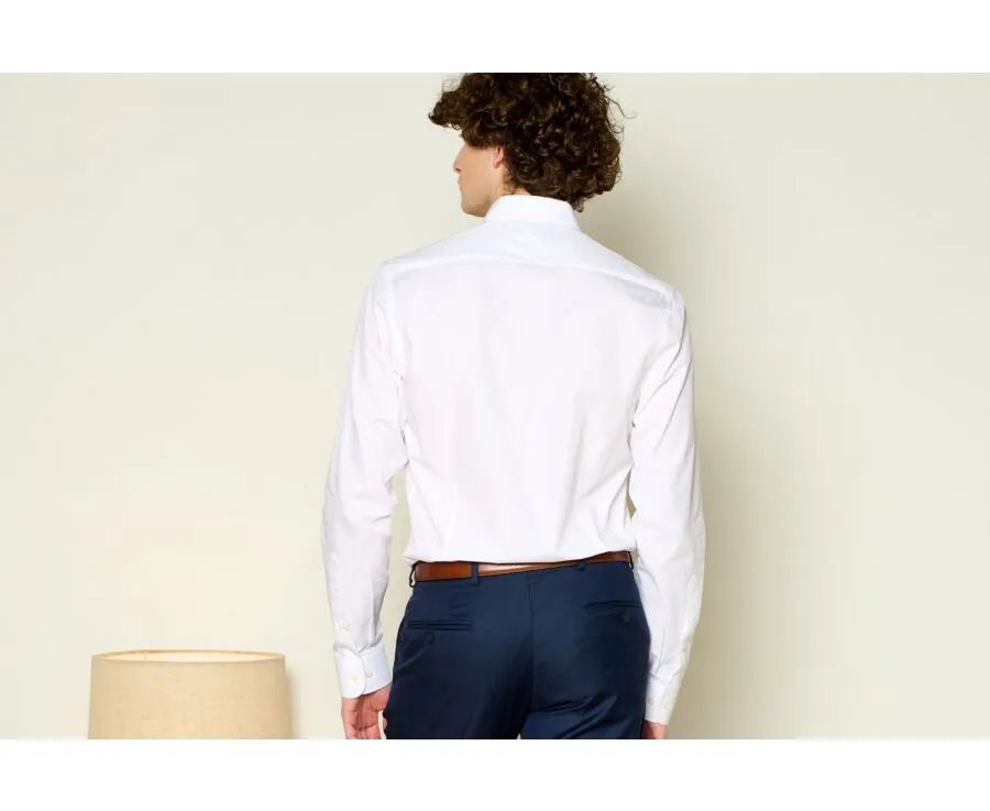 WHITE & BEIGE STRIPED POPLIN SHIRT  BERTHIN