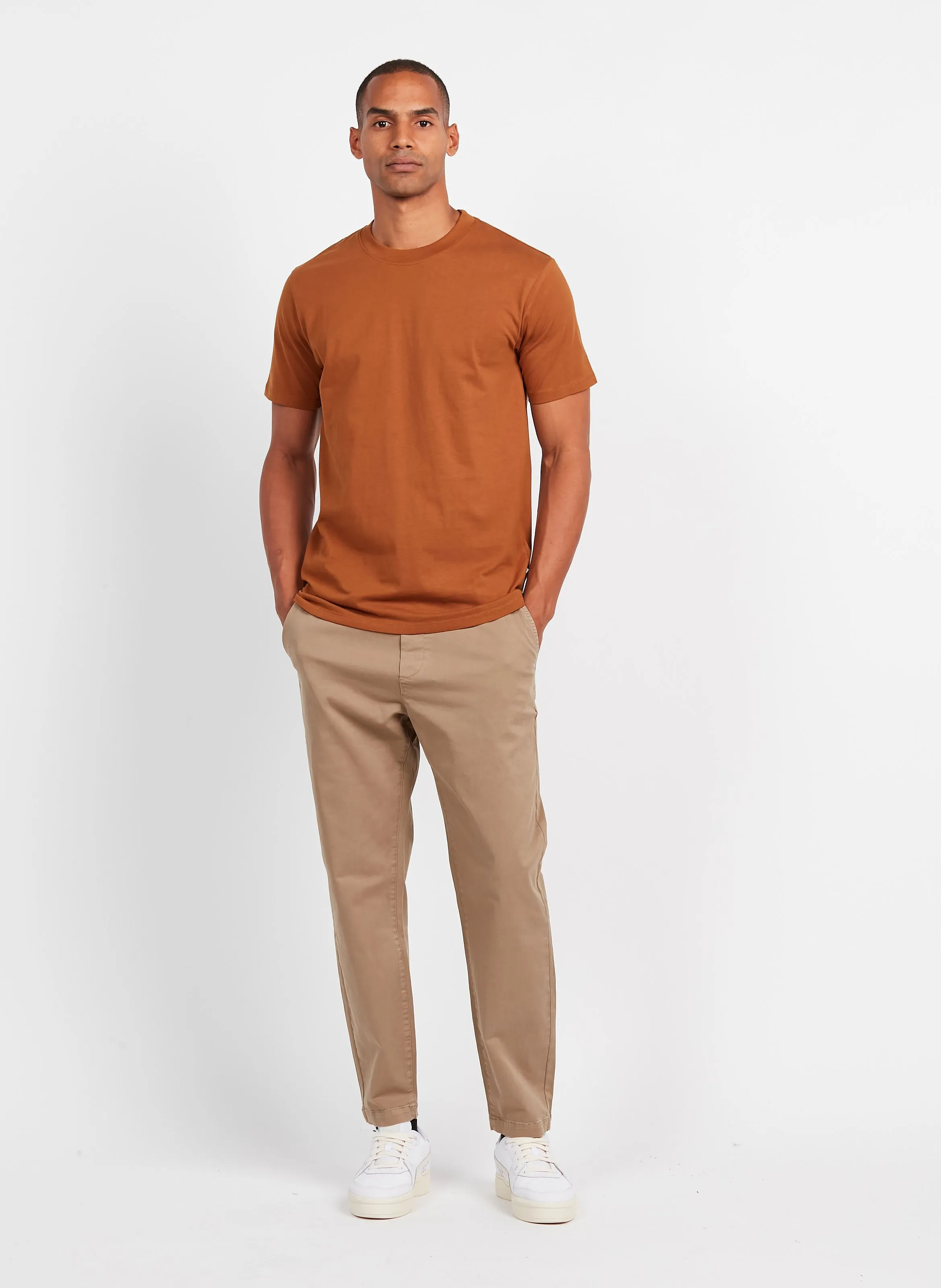 WIZZA  PANTALóN RECTO DE MEZCLA DE ALGODóN EN MARRON