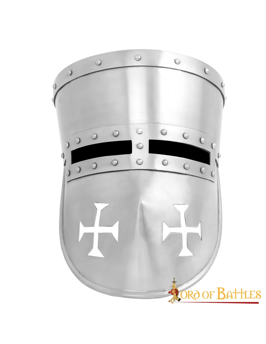 Yelmo Medieval Caballeros Templarios con forro acolchado, siglo XIII