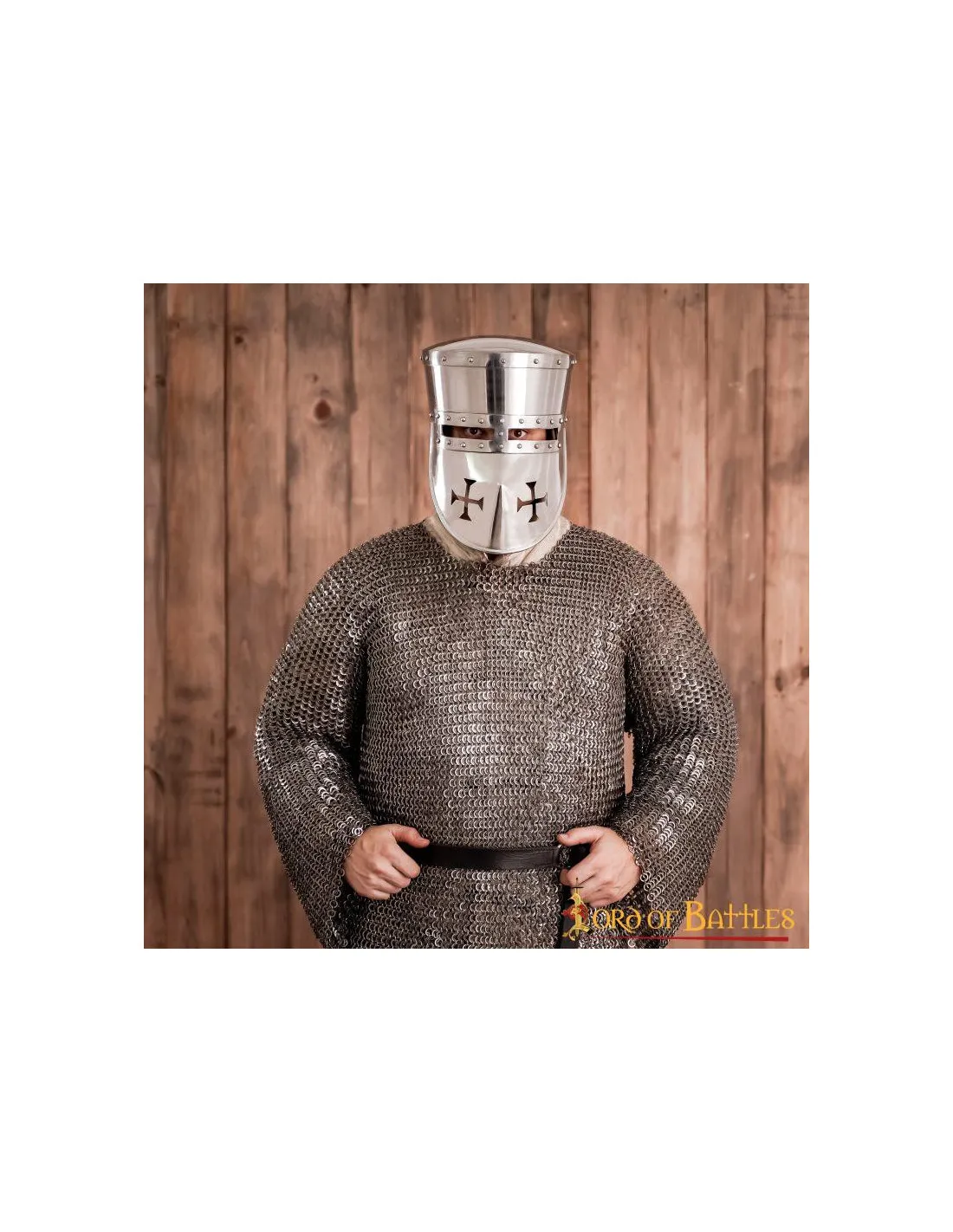 Yelmo Medieval Caballeros Templarios con forro acolchado, siglo XIII