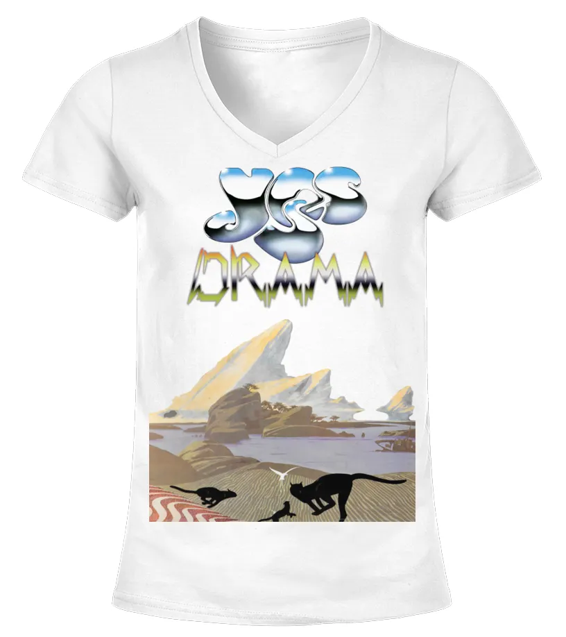 YES006  YES BAND DRAMA CAMISETA CUELLO PICO MUJER
