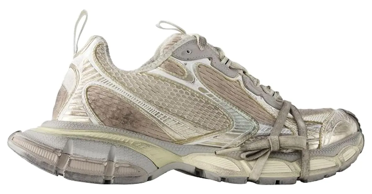 ZAPATILLAS 3XL  BALENCIAGA  MALLA  HUEVO CASTAñO BEIGE 