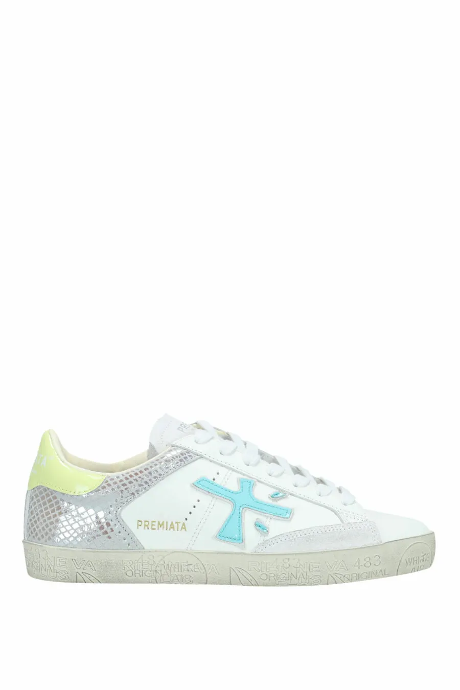 Zapatillas blancas con plateado efecto espejo 