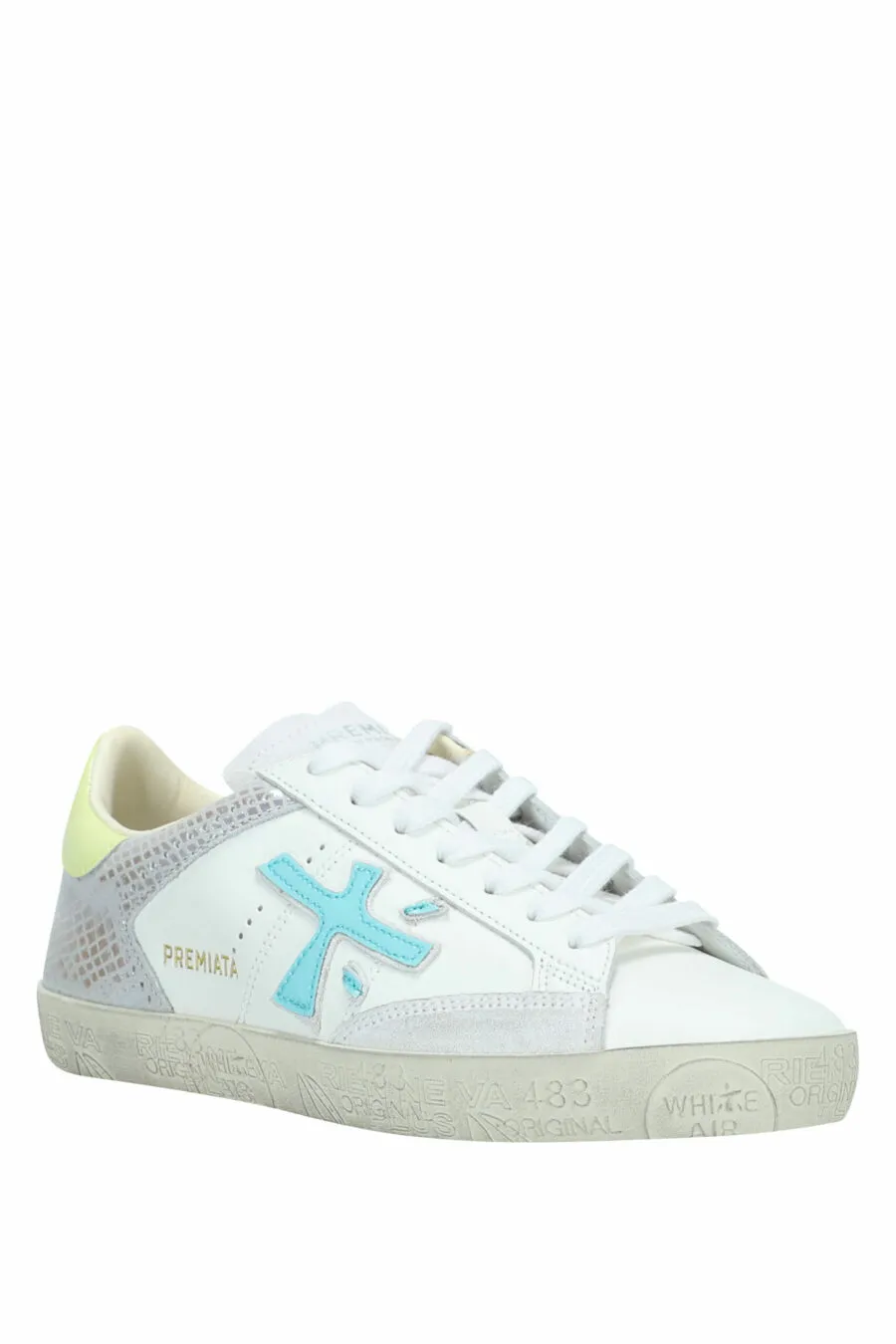 Zapatillas blancas con plateado efecto espejo 