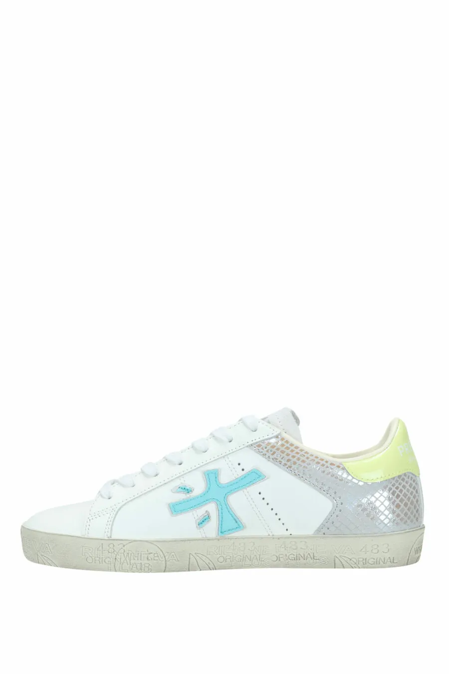 Zapatillas blancas con plateado efecto espejo 