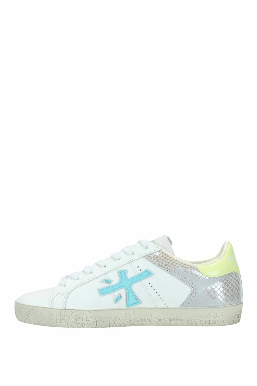 Zapatillas blancas con plateado efecto espejo 