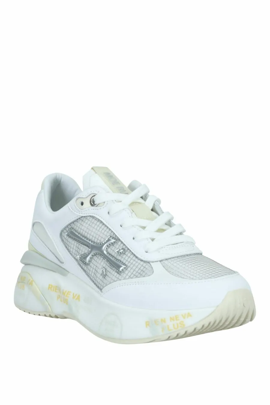 Zapatillas blancas con plateado y plataforma 