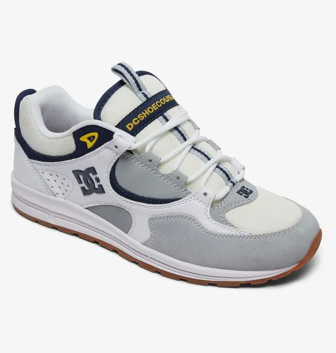 Zapatillas de cuero y gamuza DC SHOES para hombre KALIS LITE White/grey/yellow Ref. ADYS100281 blanca/gris/amarilla
