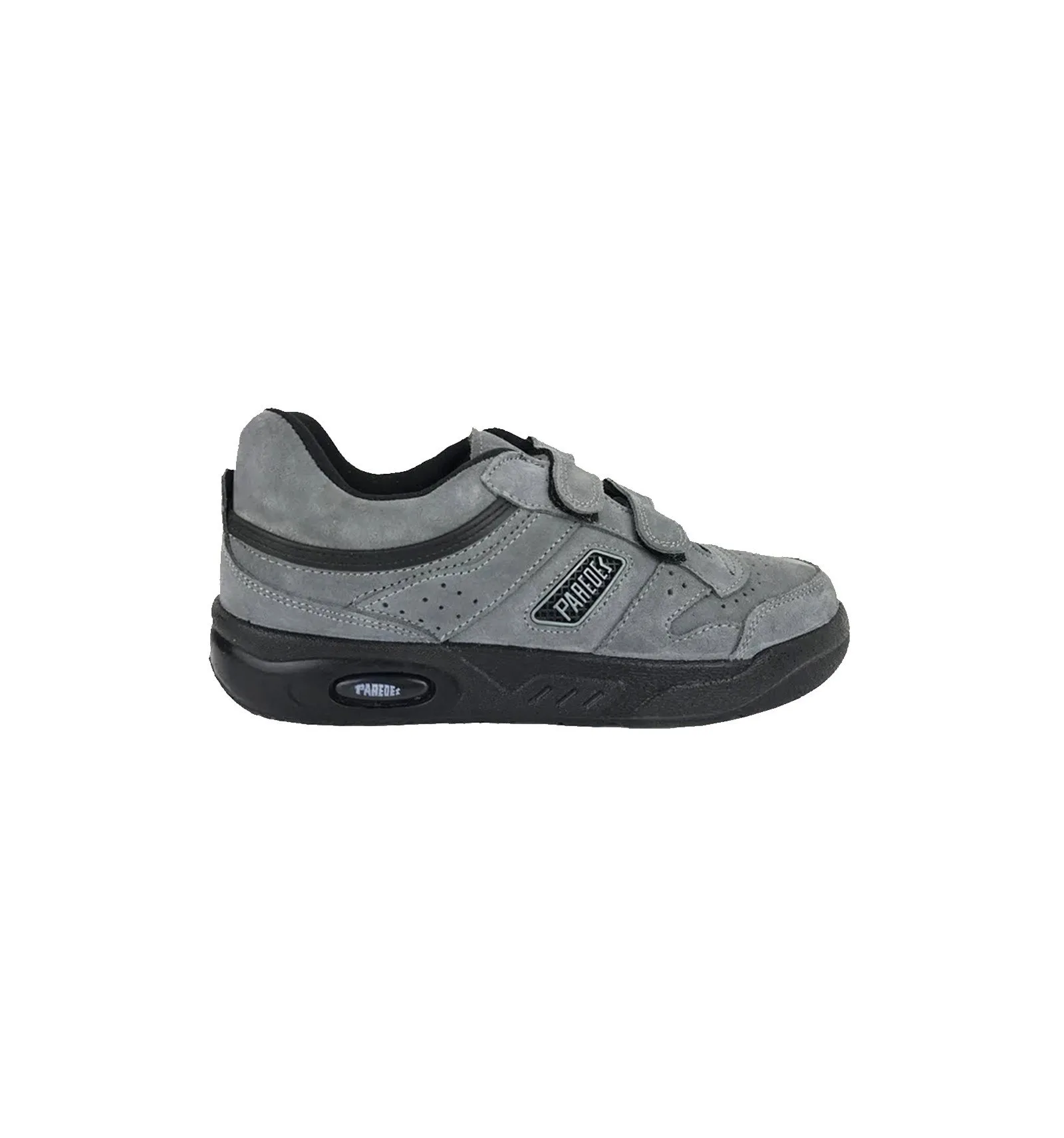 Zapatillas Ecológico Gris Serraje Velcro Paredes