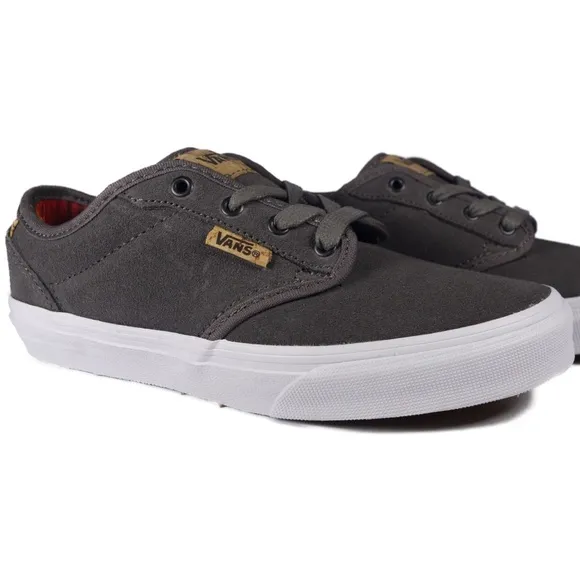 ZAPATILLAS VANS SKATE CONFORTABLES CHICO/NIñO ATWOOD DELUXE (SUEDE) PEWTER/BLANKET MOD. VN00 ZSTGUS GRIS ANTE Y TEXTIL