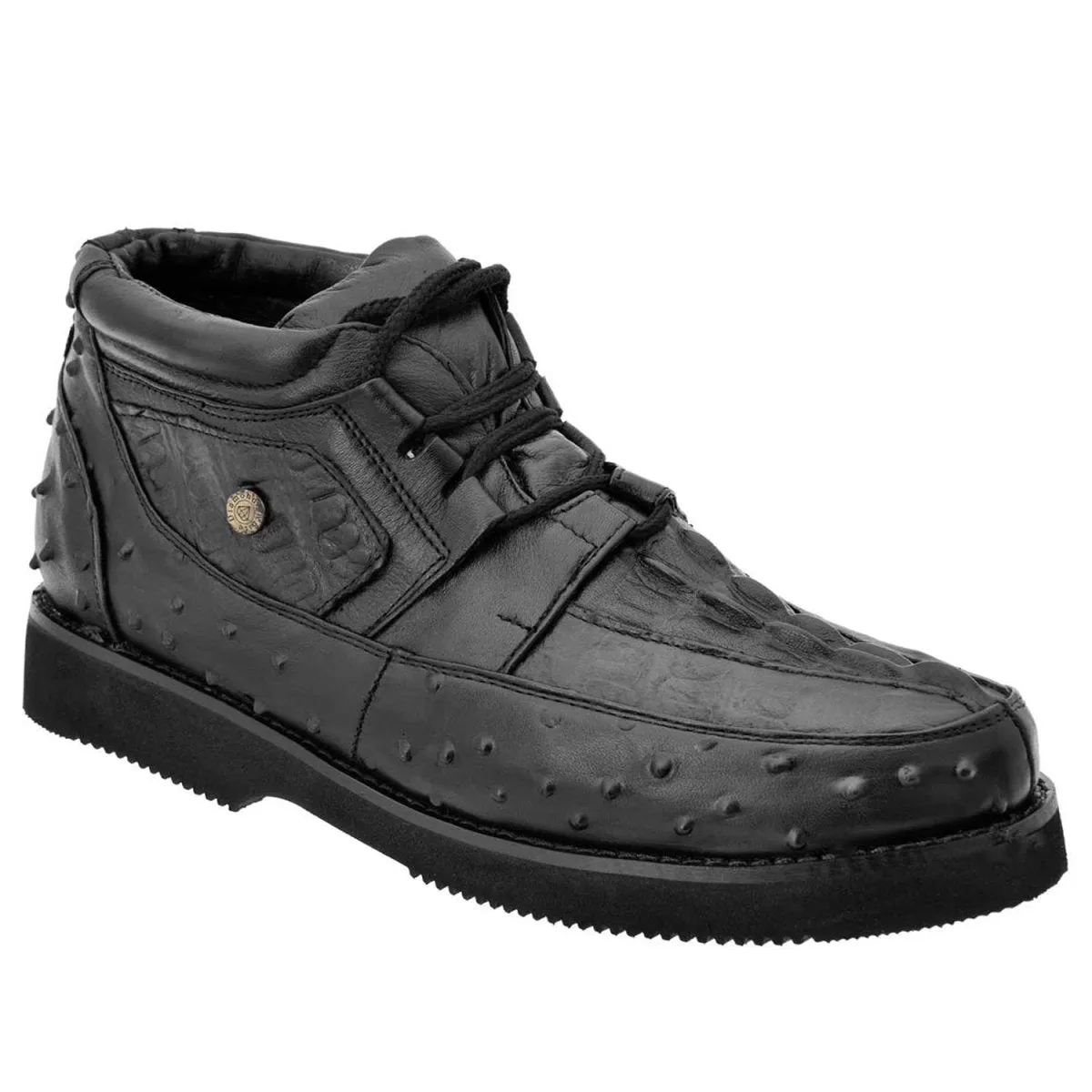 ZAPATO CASUAL DE IMITACION AVESTRUZ CON COCODRILO COLOR NEGRO WD411